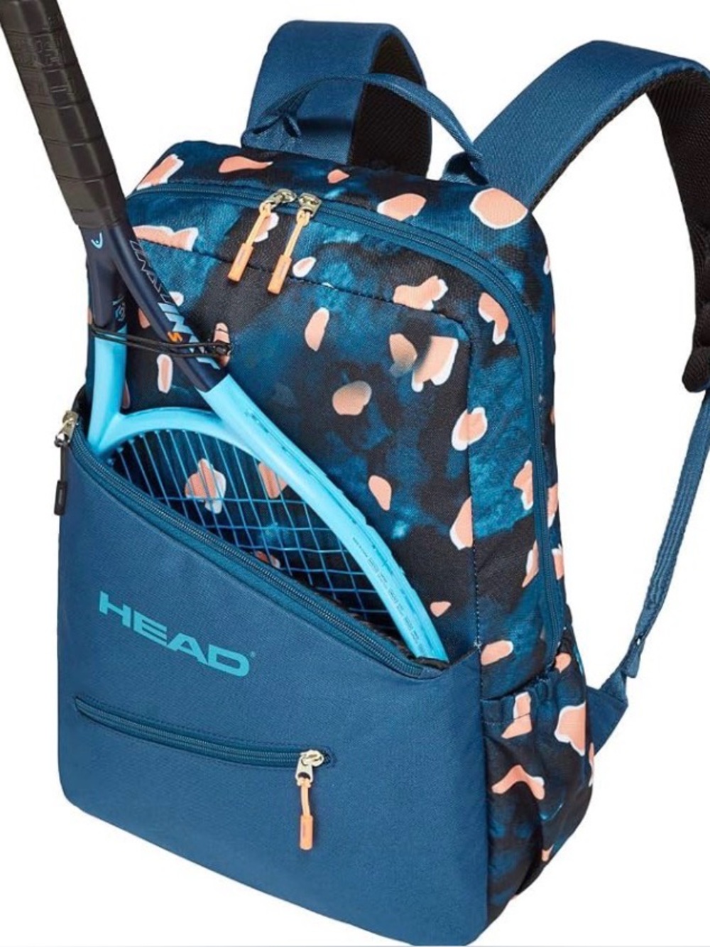 HEAD Navy Blue Backpack with Pink Accent Pattern
